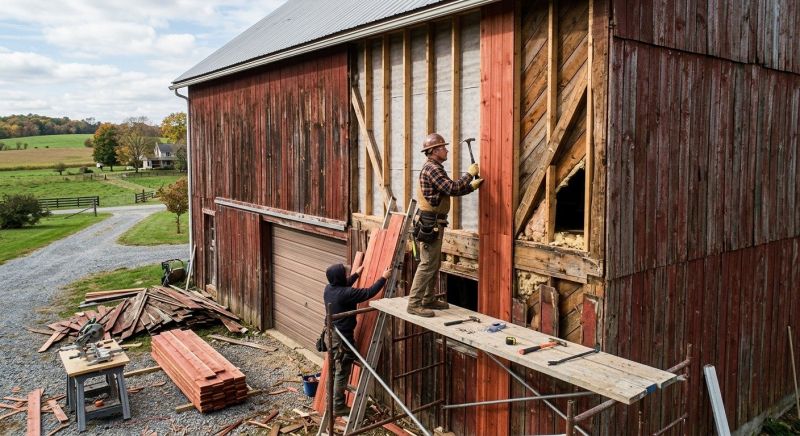 Barn Siding Replacement in Durham, NH