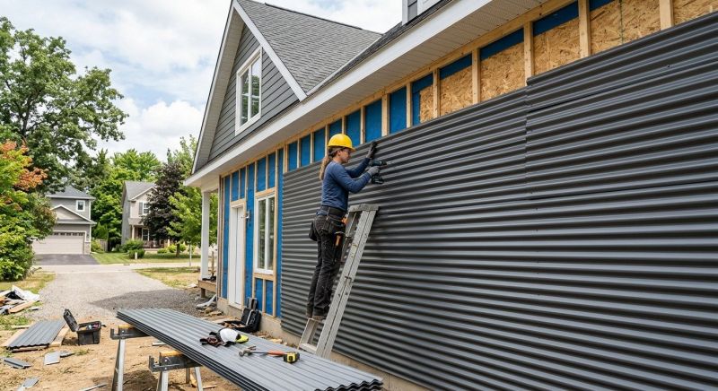 Corrugated Siding Installation in Wells, ME