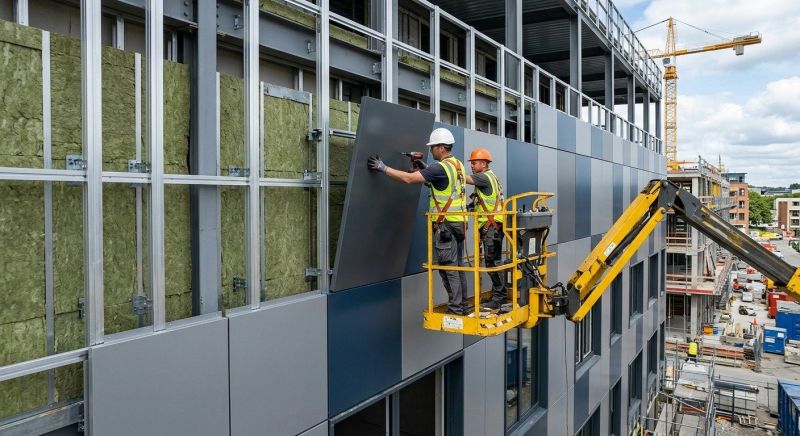 Facade Cladding Installation in Wells, ME