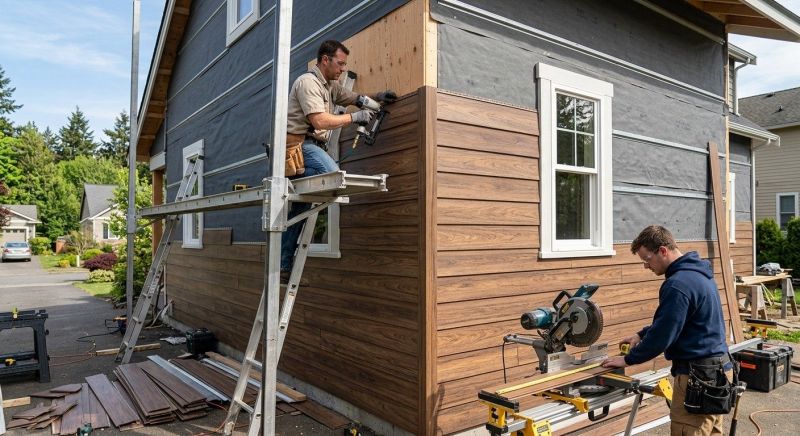 Faux Wood Siding Installation in Biddeford, ME