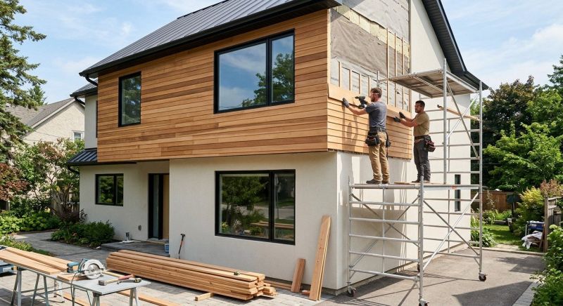 Faux Wood Siding Installation in Saco, ME