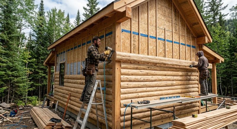 Log Siding Replacement in Wells, ME