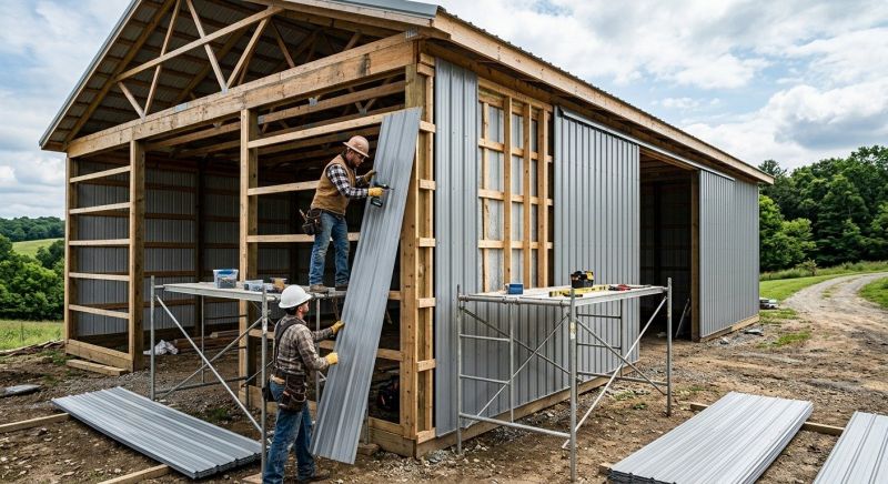 Metal Barn Siding Installation in Wells, ME