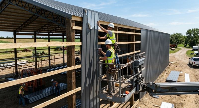 Metal Barn Siding Installation in Wells, ME
