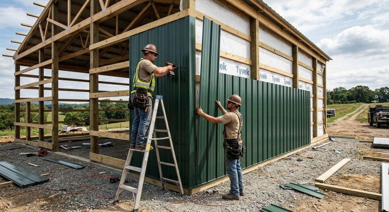 Metal Barn Siding Installation in Wells, ME