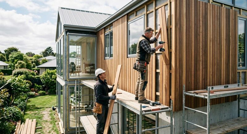 Wood Cladding Installation in Wells, ME