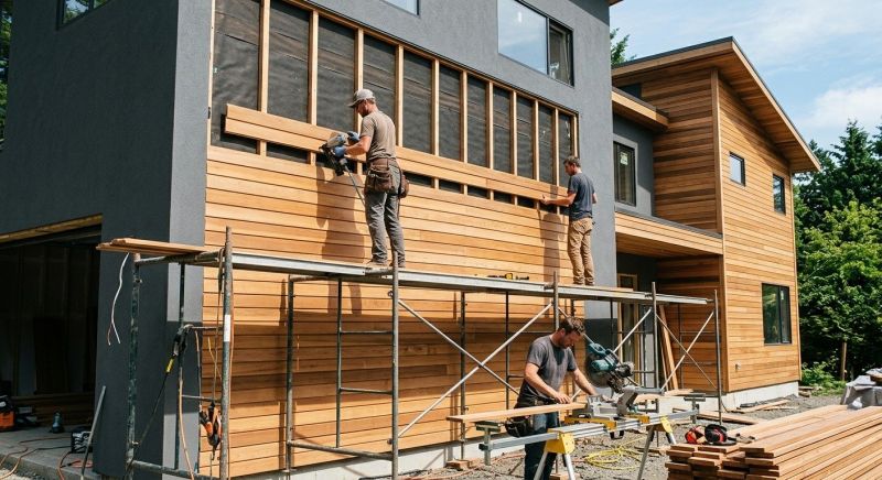 Wood Cladding Installation in Rochester, NH